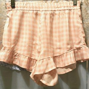 FOREVER 21 PINK/WHITE CHECKERED SHORTS SZ S